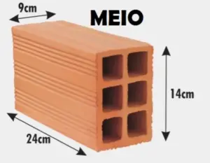 Tijolo Reboco Meio 09 /14 /12cm