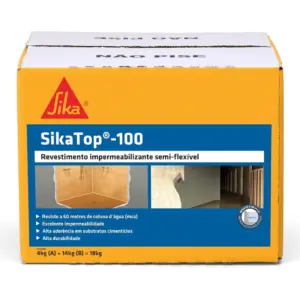 Sika - Revestimento Impermeabilizante - Sikatop 100 Cinza - Concreto, Argamassa e Alvenaria – Caixa de 18kg