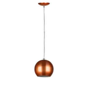 Lustre Pendente Aluminio Bola Cobre C /